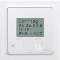 Eltako 30055805 Funk-Uhren-Thermo-Hygrostat mit Display, reinweiß glänzend FUTH55ED/230V-wg