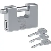 Basi Vorhangschloss VHS 621 mit Zylinderabdeckung Beschichtetes Massives Stahlgehäuse Stahlbolzendurchmesser 13 mm 6210-9000