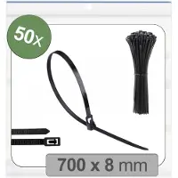 Quadrios 25CA703 25CA703 Kabelbinder 700 mm 8 mm Schwarz Lösbar, mit Hebelversch