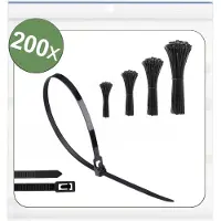 Quadrios 25CA704 25CA704 Kabelbinder 150 mm, 200 mm, 250 mm, 300 mm 5 mm Schwarz