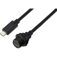 TRU COMPONENTS USB-C 3.1 Stecker auf Buchse IP67 (Gewinde) Kabel 0,5 m TC-E10T-FT3.1-PWF/MT3.