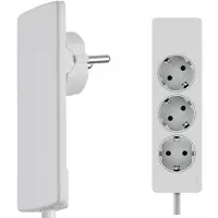 Evoline Schulte EVOline Plug 01.563 Flachstecker 1.5 mit Steckdosenleiste 3-fach weiß