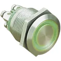 BULGIN MPI002/TERM/GN Hærværkssikret trykknap 24 V/DC 0.05 A 1 x Off/(On) Tastende Grøn (Ø x L) 22 mm x 31 mm IP66 1 stk