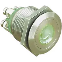 BULGIN MPI001/TERM/GN Hærværkssikret trykknap 24 V/DC 0.05 A 1 x Off/(On) Tastende Grøn (Ø x L) 22 mm x 31 mm IP66 1 stk