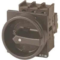 Eaton 048365 Hauptschalter, P1, 25 A, Einbau, 3-polig, HALT-Funktion, mit schwarzem Drehgriff und Sperrkranz, abschließbar in 0-Stellung