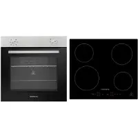 Respekta Backofen Herd Kochfeld Herdset Induktion 59 cm Einbau Timer