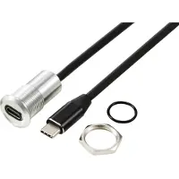 TRU COMPONENTS USB-C (3.1) Buchse/Stecker 1 m Kabel silber TC-13376324 Inhal