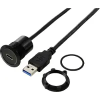 TRU COMPONENTS USB-C (3.1) Buchse/USB-A (3.0) Stecker 1 m Kabel schwarz TC-13376312 TRU COM