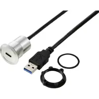 TRU COMPONENTS USB-C (3.1) Buchse/USB-A (3.0) Stecker 1 m Kabel silber TC-13376308 TRU COMP