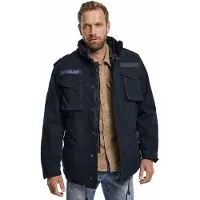 Build Your Brand M65 Giant Feldjacke Herren Baumwolljacke mit herausnehmbarer Innenjacke und KapuzeB3101 Navy-Blau
