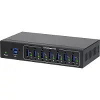 Renkforce RF-3513012 USB-Hub 7 Port USB-A USB 3.0 5 GBit/s für industrielle Anwendungen, zur Wandmontage Schwarz