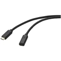 Renkforce USB-Kabel USB 3.2 Gen2x2 USB-C Stecker, USB-C Buchse 1.00 m Schwarz PVC-Mantel RF-4755220