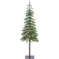 Black Box Trees Lodge Künstlicher Weihnachtsbaum mit Beleuchtung und Timer - Dimmerfunktion - H155 x Ø48 cm - Grün