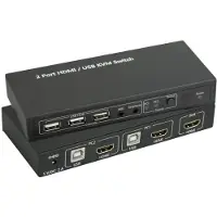 Speaka Professional Professional 2 porte KVM-omskifter HDMI USB 1920 x 1080 Pixel, 3840 x 2160 Pixel