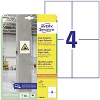 Avery-Zweckform Etiketten L7876-20, stark haftend, geeignet für Inkjet-& Laserdrucker, 105 x 148 mm, 80 Stück/20 A4-Bogen, 100 % FSC-Papier, weiß