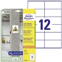 Avery Zweckform Etiketten L7875-20, stark haftend, geeignet für Inkjet-& Laserdrucker, 105 x 48 mm, 240 Stück/20 A4-Bogen, 100 % FSC-Papier, weiß