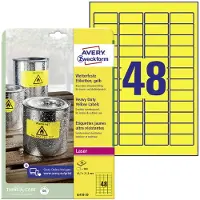 Avery Zweckform Wetterfeste Folien-Etiketten L6103-20, 45,7 x 21,2 mm, permanent, gelb