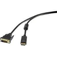 Renkforce DisplayPort / DVI Adapterkabel DisplayPort Stecker, DVI-D 24+1pol. Stecker 0.50 m Schwarz RF-3301148 schraubb