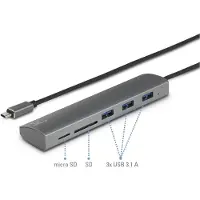 Renkforce RF-3374948 USB-Hub 3 Port USB-A, SD, microSD USB 3.0 5 GBit/s mit eingebautem SD-Kartenleser, mit Aluminiumge