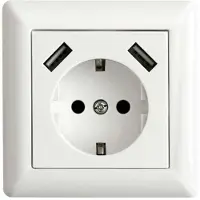 LEDmaxx 106648 1fach Unterputz-Steckdose mit USB, erhöhter Berührungsschutz We
