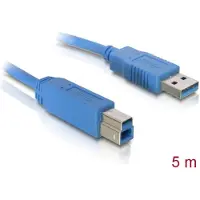DeLOCK Cable USB3.0 A-B male/male 5m, 5 m, USB A, USB B, Männlich/Männlich, 5000 Mbit/s, Blau
