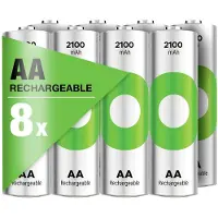 GP Battery ReCyko AA Mignon NiMH 2100 mAh 1.2V 8er Pack - Mignon (AA) - 2.100 mAh (GPRCK210AA058C8)