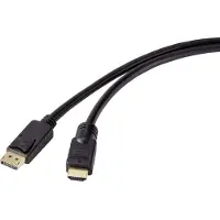 Renkforce DisplayPort / HDMI Adapterkabel DisplayPort Stecker, HDMI-A Stecker 10.00 m Schwarz RF-4581870 DisplayPort-Ka