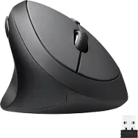 Perixx PERIMICE-719L, kleine ergonomische Maus, Linkshänder, schnurlos, schwarz