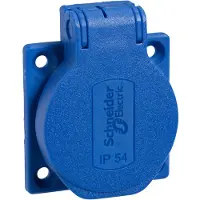 Schneider Electric PKS52B, CEE 7/3, 2P+E, Blau, IP54, 250 V, 16 A