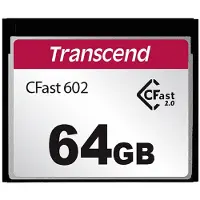 Transcend TS64GCFX602, 64 GB, CFast 2.0, MLC, 500 MB/s, 350 MB/s, Schwarz