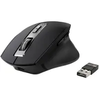 Renkforce RF-WM-300 Ergonomische Maus Bluetooth, Kabellos Optisch Schwarz/Grau 7 Tasten 2400 dpi Ergonomisch