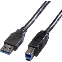 Roline USB 3.2 Gen 1 Kabel, Typ A-B, schwarz, 1,8 m