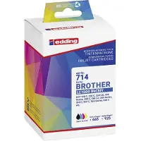 Edding EDD-714, Schwarz, Cyan, Magenta, Gelb, 23 ml, 12 ml, 4 Stück(e), 665 Seiten, Multipack
