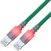 EasyLan DualBoot LED Patchkabel RJ45 S/FTP Cat.6 (Class E), mit saCon Stecker, LSOH, türkis, 5 m