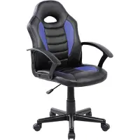 Rocada Ergoline 912-3, Gepolsterter, ausgestopfter Sitz, Gepolsterte Rückenlehne, Schwarz, Blau, Schwarz, Blau, Kunstleder, Technopolymer, Kunstleder, Technopolymer