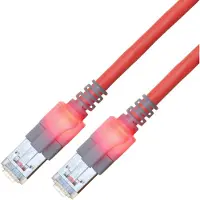 EasyLan DualBoot LED Patchkabel RJ45 S/FTP Cat.6 (Class E), mit saCon Stecker, LSOH, rot, 2 m
