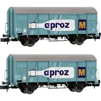 ARNOLD SBB 2-teiliges Set 2-achsiger gedeckter Güterwagen K4 APROZ Ep. III