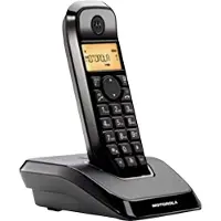 Motorola S1201, DECT-Telefon, Kabelloses Mobilteil, Freisprecheinrichtung, 50 Eintragungen, Anrufer-Identifikation, Schwarz