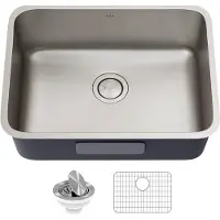 Markenlos Dex 25-inch Undermount 16 Gauge Antibacterial Stainless Steel Single Bowl Kitchen Sink