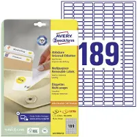 Avery-Zweckform Universal-Etiketten, 25,4 x 10 mm, wiederablösbar