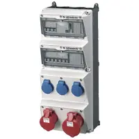 MENNEKES 940006, Typ F, 5P, Schrauben, Blau, Grau, Rot, Weiß, Kunststoff, IP44