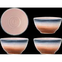 Bloomingville Tatum Schale 5cm orange/blau 4er-Set Keramik - , Tatum, Orange, für Küche, Keramik