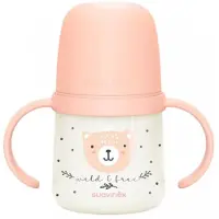 Suavinex Night & Day Babyflasche mit Henkel und Weichem Trinkschnabel 6 Monate älter ( Rosa) 7,3x12,5x13,5 cm