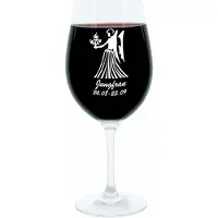Glaskoch B. Koch jr. GmbH + Co. KG Leonardo Weinglas 400 ml, Motivglas, Sternzeichen Jungfrau, Geschenk, Stimmungsglas mit Gravur, Moodglas, 22 cm