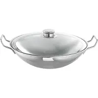 Schulte Ufer -UFER Wok "Bo-Lang i" Edelstahl 18/10 1 Stk. tlg. mit Glasdeckel und Zubehör, Induktion