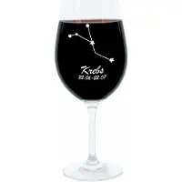 Glaskoch B. Koch jr. GmbH + Co. KG Leonardo Weinglas 400 ml, Motivglas, Sternbild Krebs, Geschenk, Stimmungsglas mit Gravur, Moodglas, 22 cm