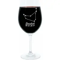 Glaskoch B. Koch jr. GmbH + Co. KG Leonardo Weinglas 400 ml, Motivglas, Sternbild Steinbock, Geschenk, Stimmungsglas mit Gravur, Moodglas, 22 cm
