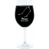 Glaskoch B. Koch jr. GmbH + Co. KG Leonardo Weinglas 400 ml, Motivglas, Sternbild Waage, Geschenk, Stimmungsglas mit Gravur, Moodglas, 22 cm