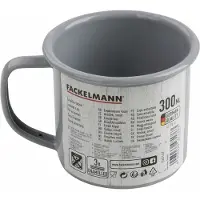 Fackelmann Tasse, hochwertige Emaille-Tasse, Kaffeetasse, bruchfester Becher, Teetasse fürs Büro oder Daheim, robuste Outdoor-Tasse, vielseitiger Trinkbecher (Farbe: Lichtgrau)