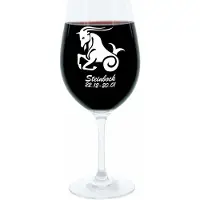Glaskoch B. Koch jr. GmbH + Co. KG Leonardo Weinglas 400 ml, Motivglas, Sternzeichen Steinbock, Geschenk, Stimmungsglas mit Gravur, Moodglas, 22 cm